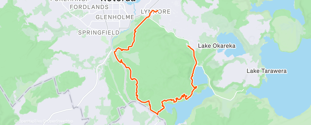 Map of the activity, Forest loop-ish with Robyn