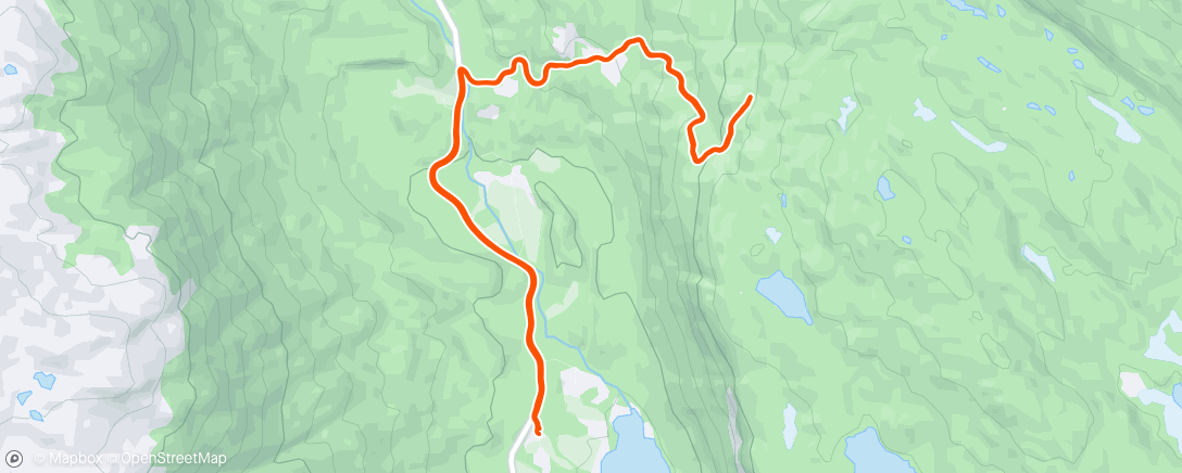 Mapa de la actividad, Bikkjelufting i Haukås med spontant 4x4 motbakke 🥵