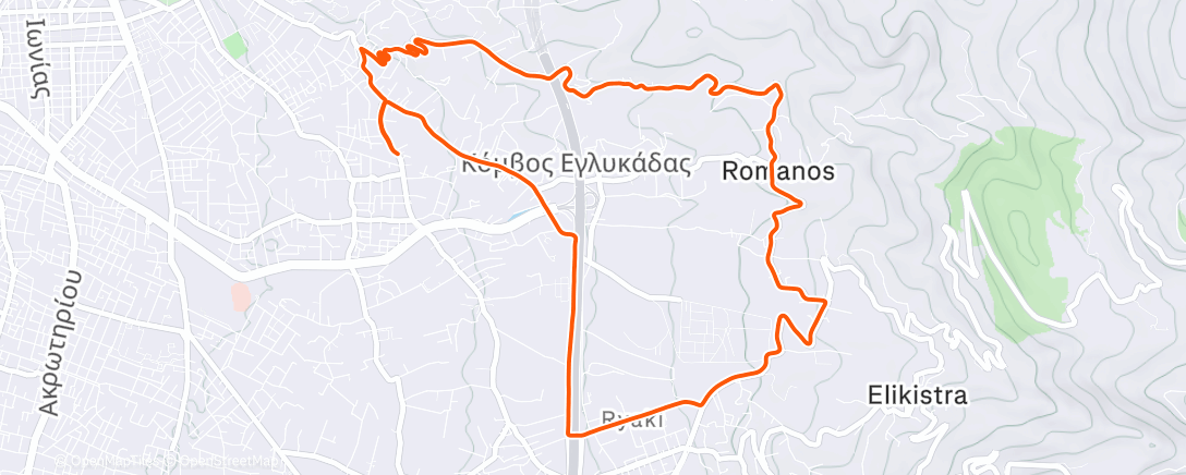 Map of the activity, Morning Run