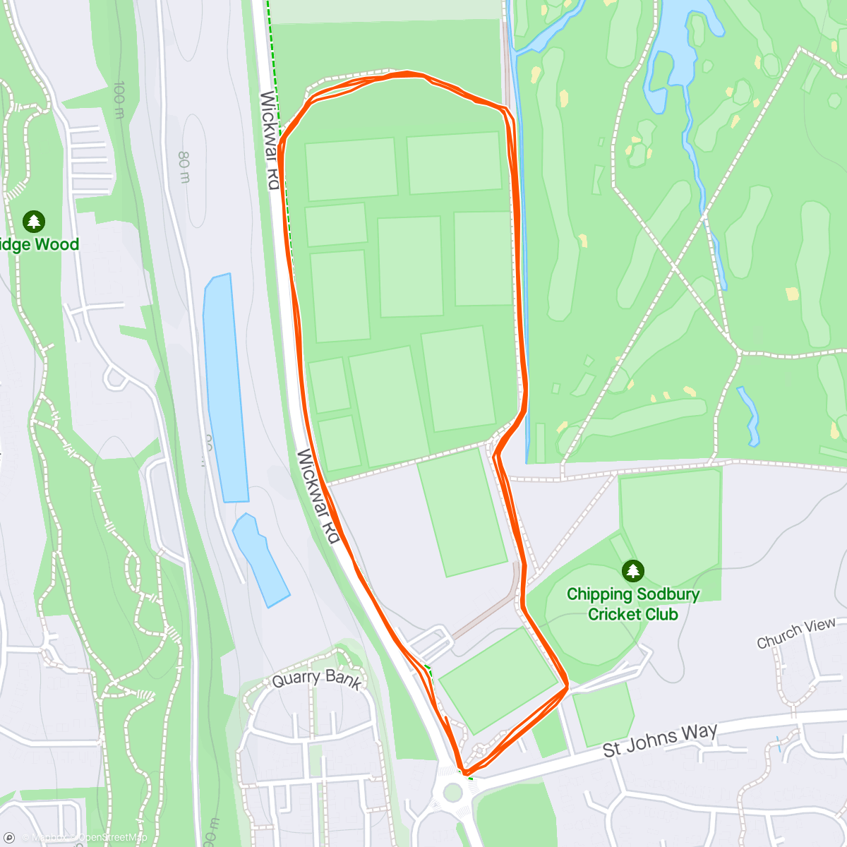 Map of the activity, Chipping Sodbury parkrun #199 (227)