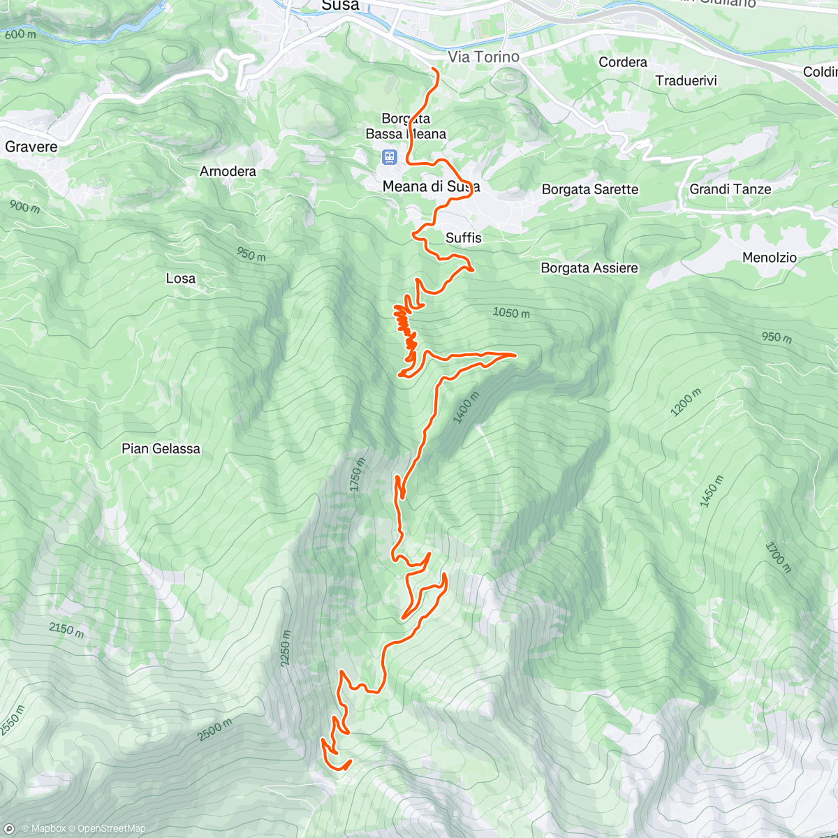 Map of the activity, ROUVY - Colle delle Finestre