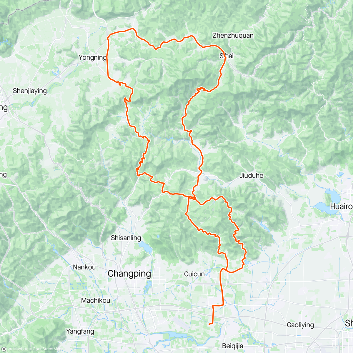 Map of the activity, Beijing Sportive 180km