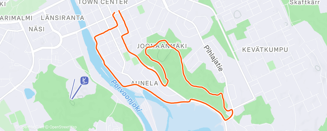 Map of the activity, Afternoon Run
