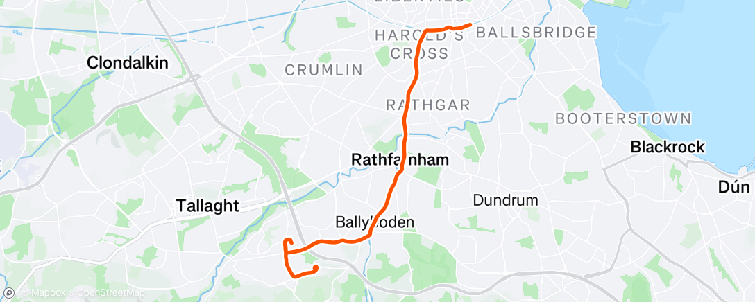 Map of the activity, Evening Ride