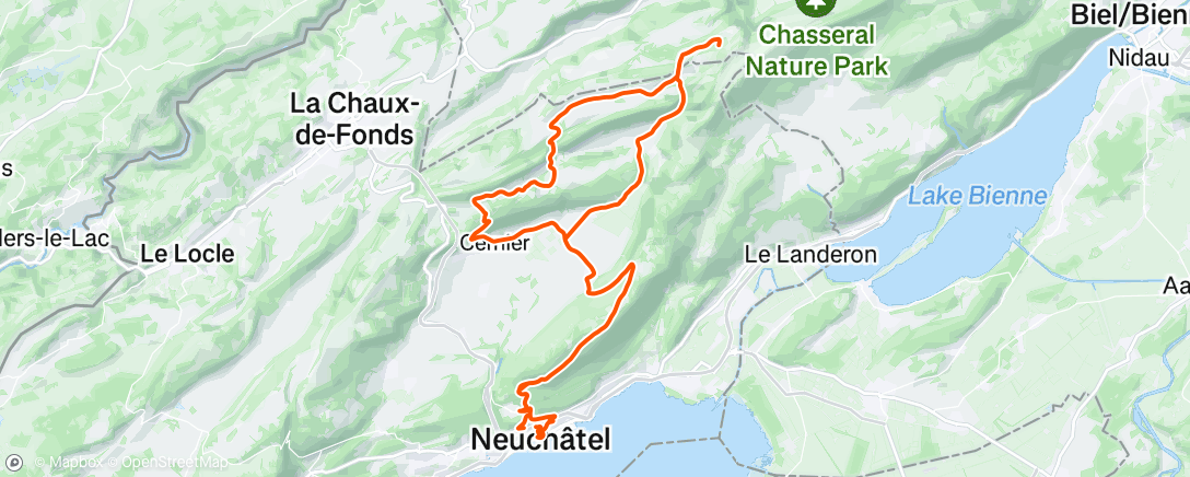 Map of the activity, Afternoon Ride
