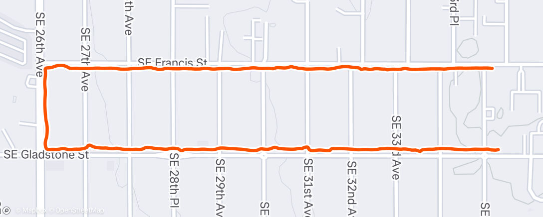 Map of the activity, Afternoon Run
