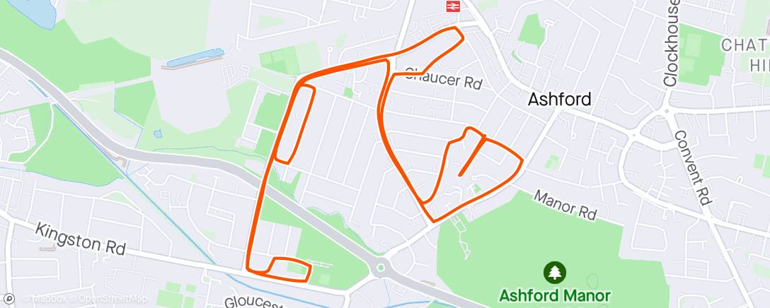 Map of the activity, Afternoon Run ☁️🌧️