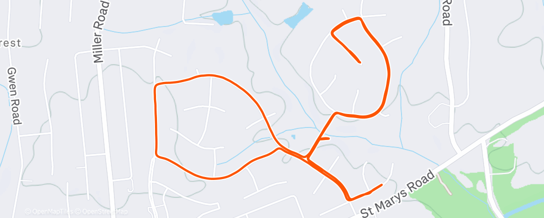 Map of the activity, Evening Run