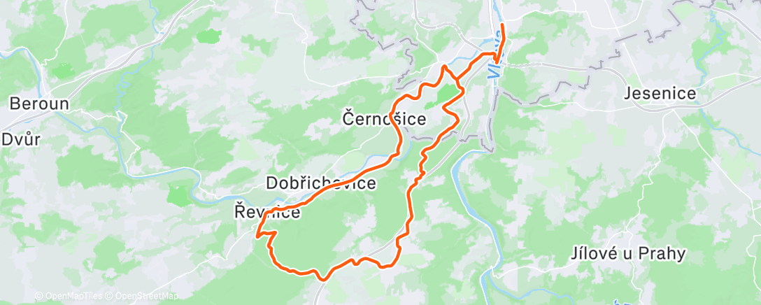Map of the activity, Cycling