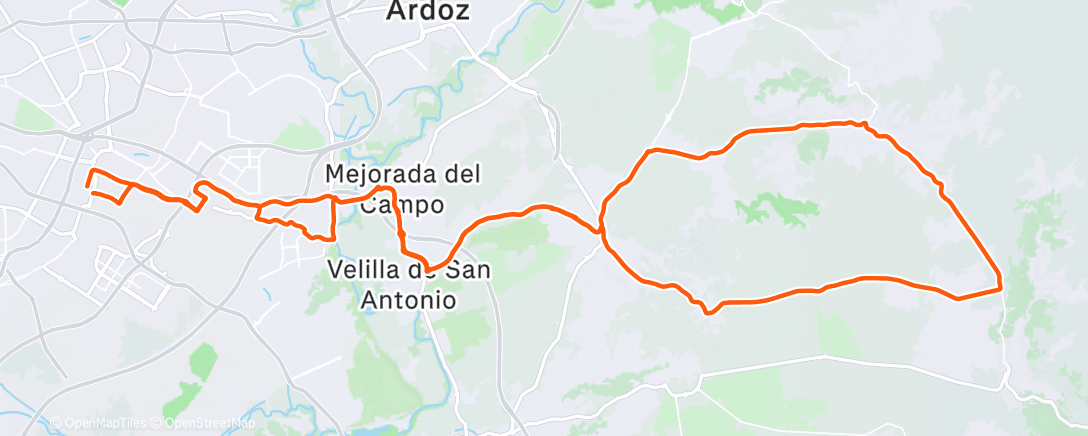 Map of the activity, Bicicleta por la mañana