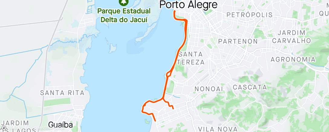 Mapa de la actividad (Pedalada ao entardecer)