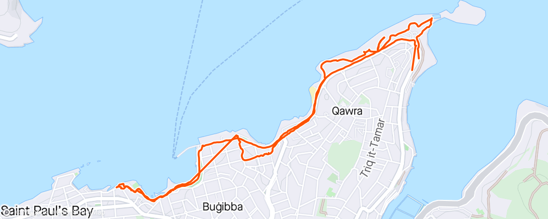 Map of the activity, St. Paul's Bay