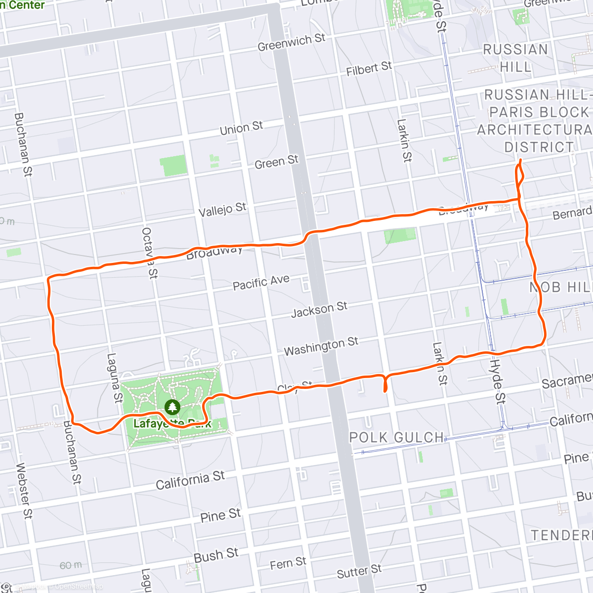 Map of the activity, Morning Run: Practicing the start time 😴🍩