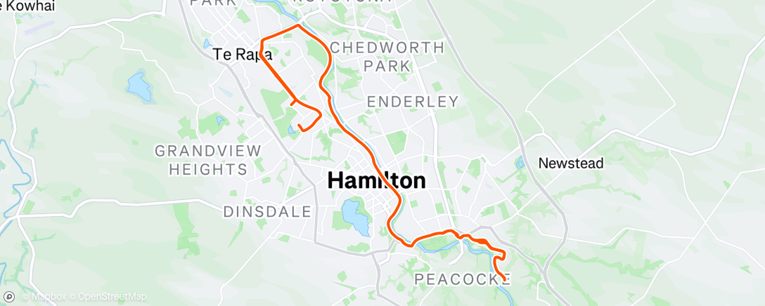 Map of the activity, Lunch Ride