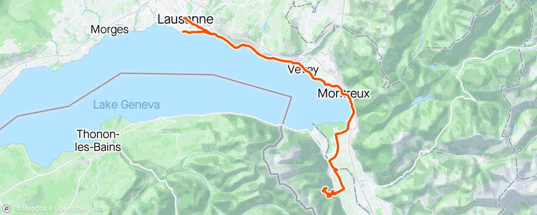 Map of the activity, Lausanne - Torgon - Ouchy