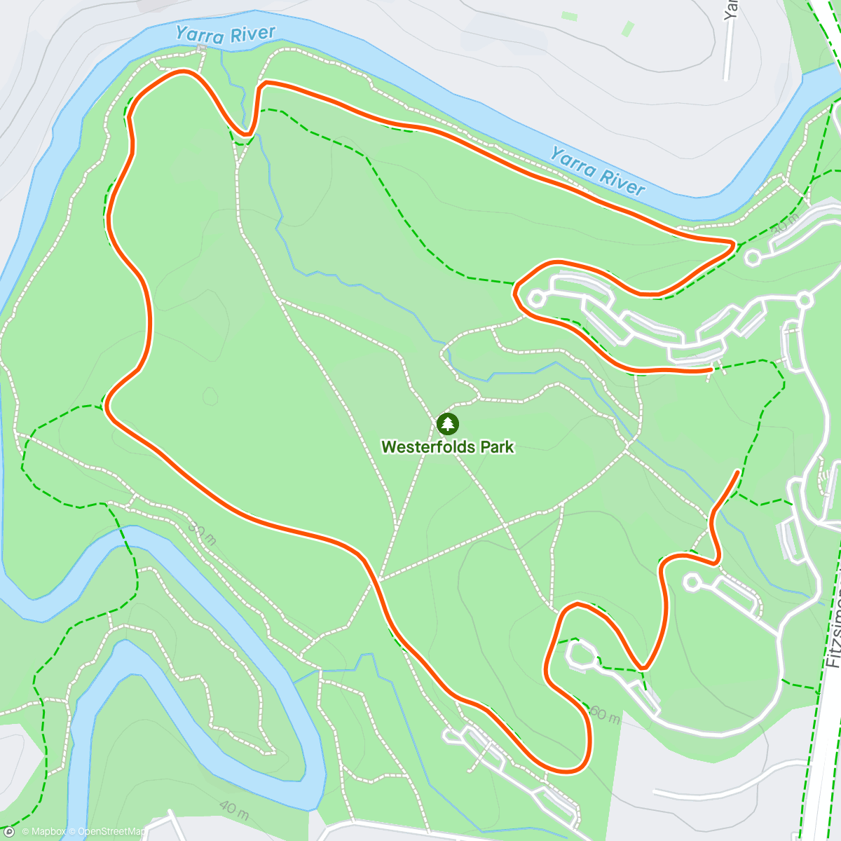 Map of the activity, Westerfolds parkrun