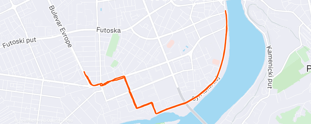 Map of the activity, Вечерний забег