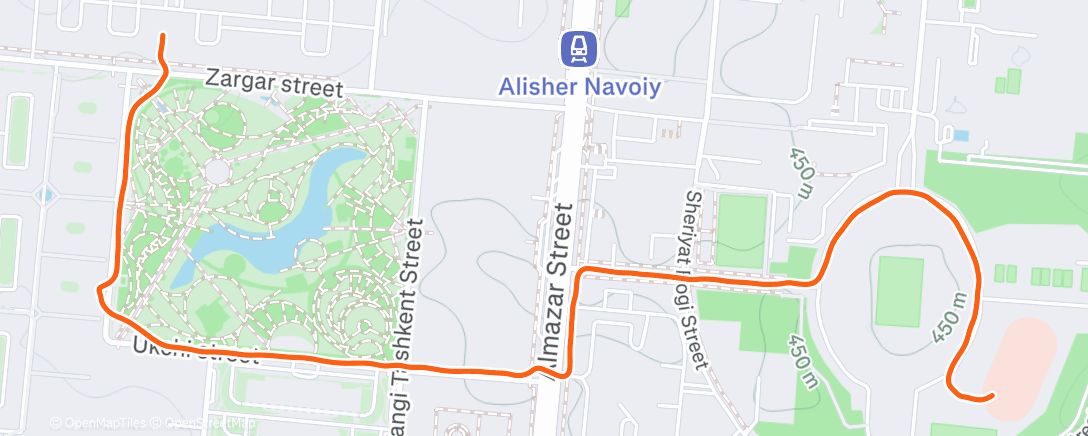 Map of the activity, Вечерний забег