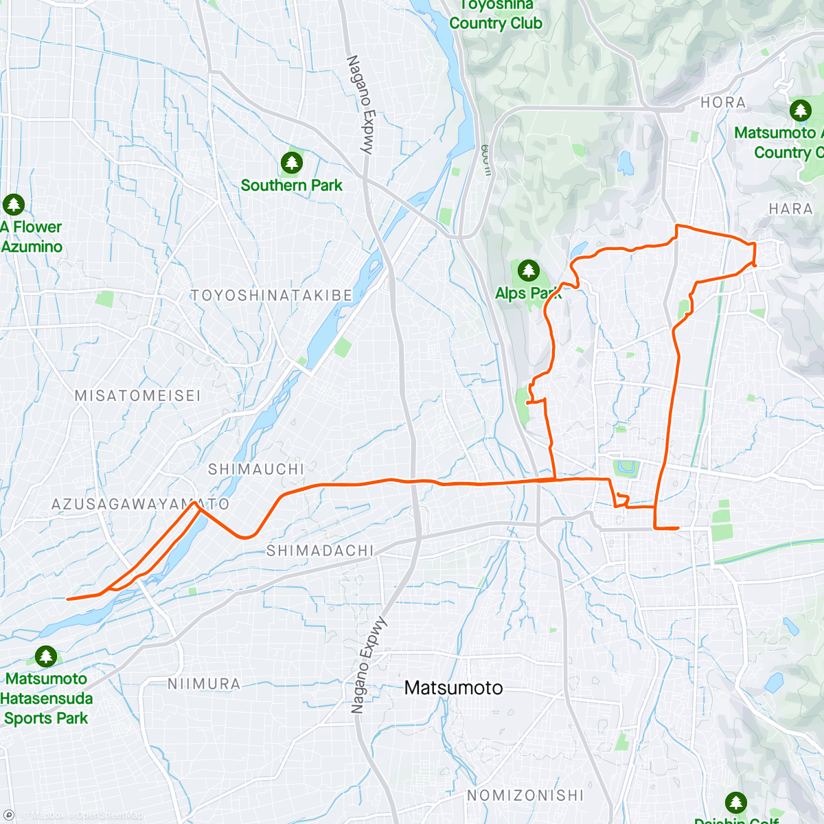 Mapa da atividade, リベクラ あずみのセンチュリーライド前日観光ライド