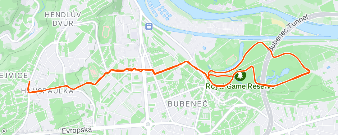 Map of the activity, Afternoon Run