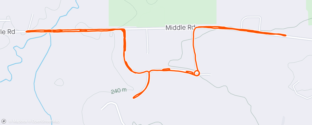 Map of the activity, “Meals on Wheels 5 K” practice run.