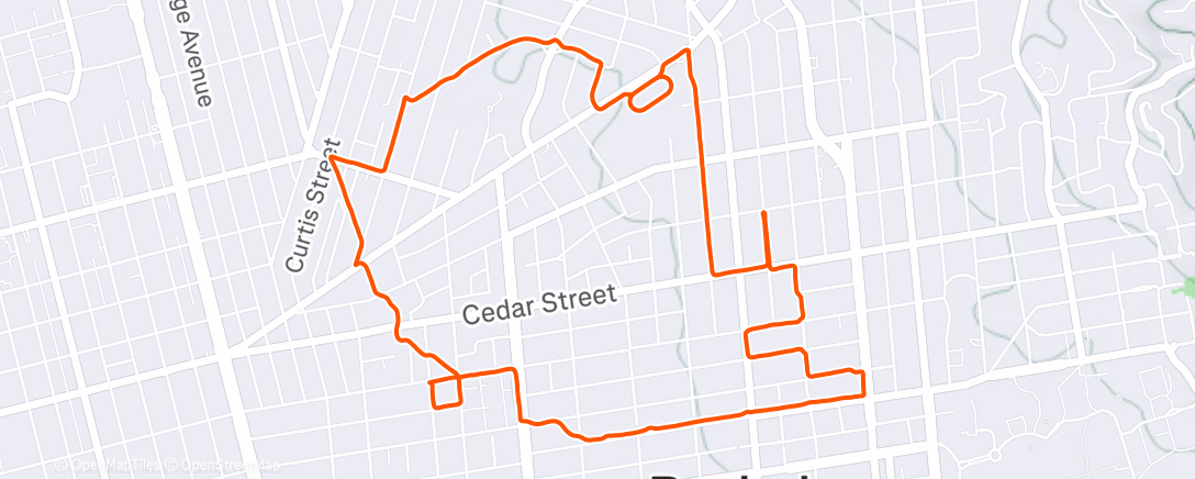 Map of the activity, Afternoon Run