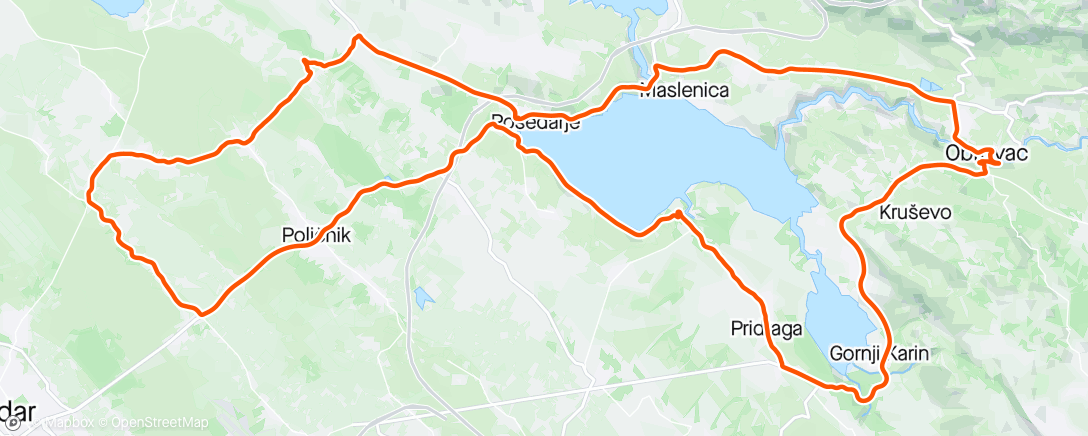 Map of the activity, Lunch Ride