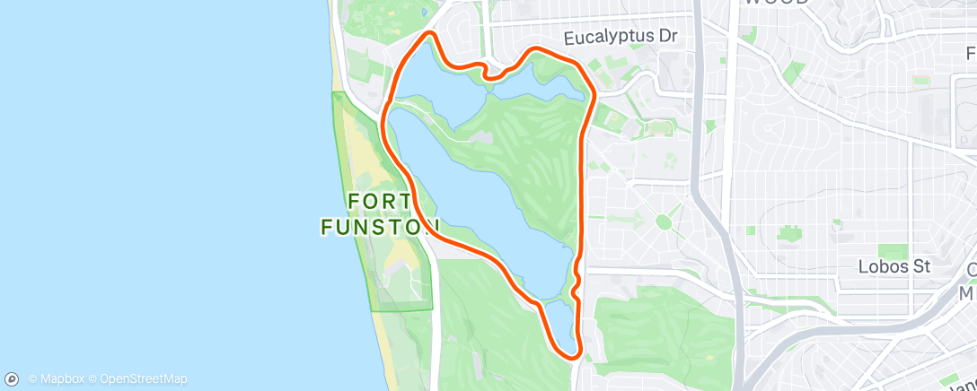 Map of the activity, 45 Minute Run