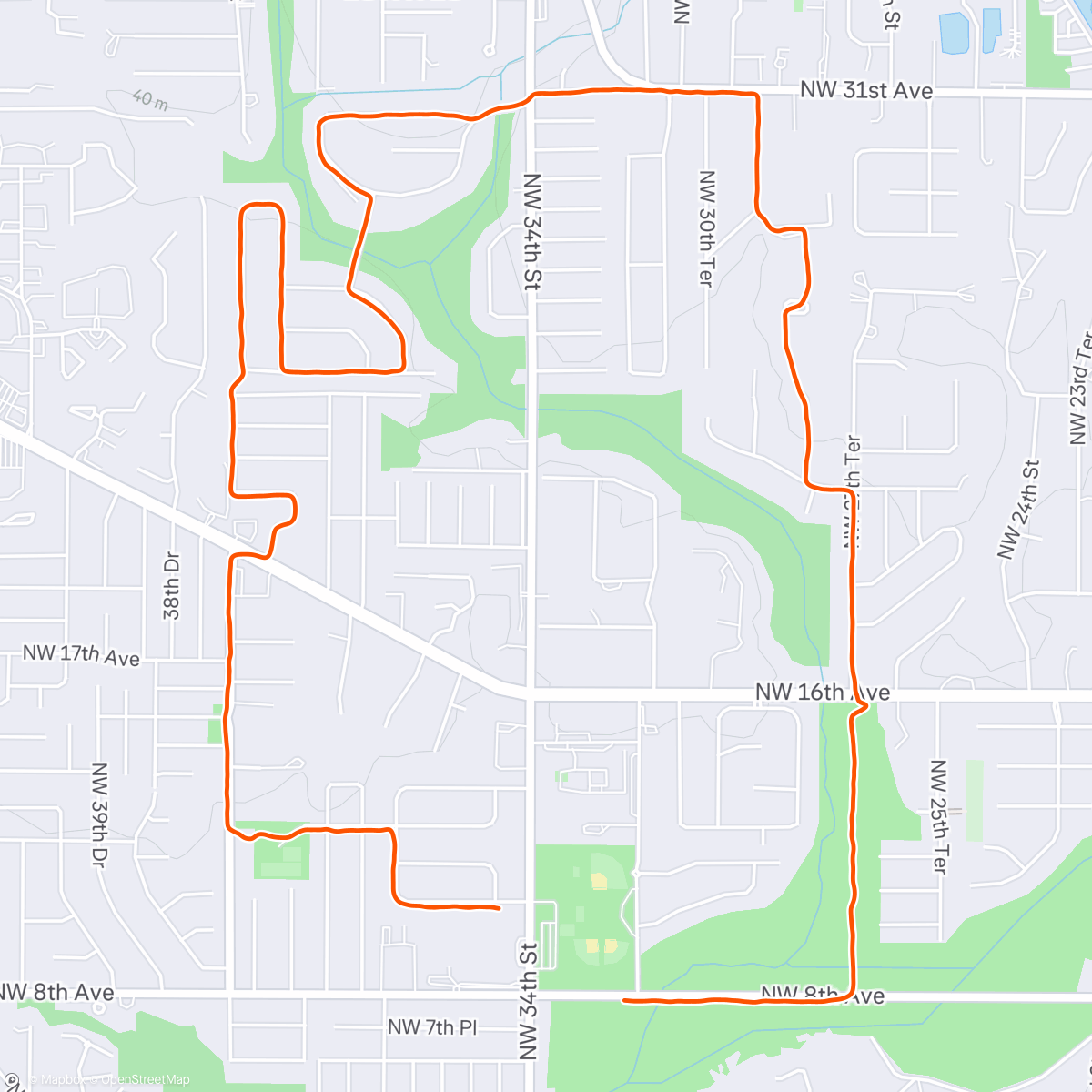 Map of the activity, Team FTC Long Run