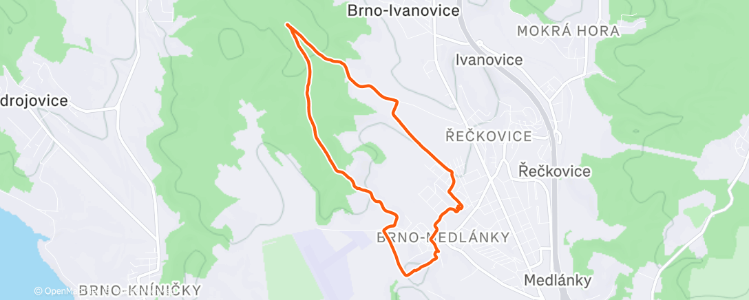 Map of the activity, Vánoční běh na Babu 🎄