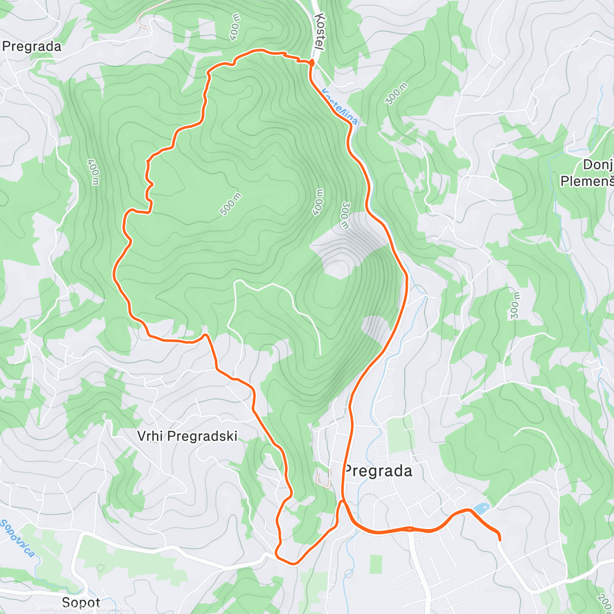 Map of the activity, Morning Mountain Bike Ride