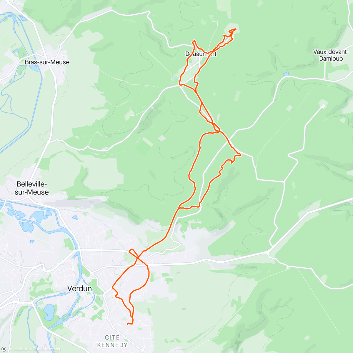 Map of the activity, Trail le matin ensoleillé