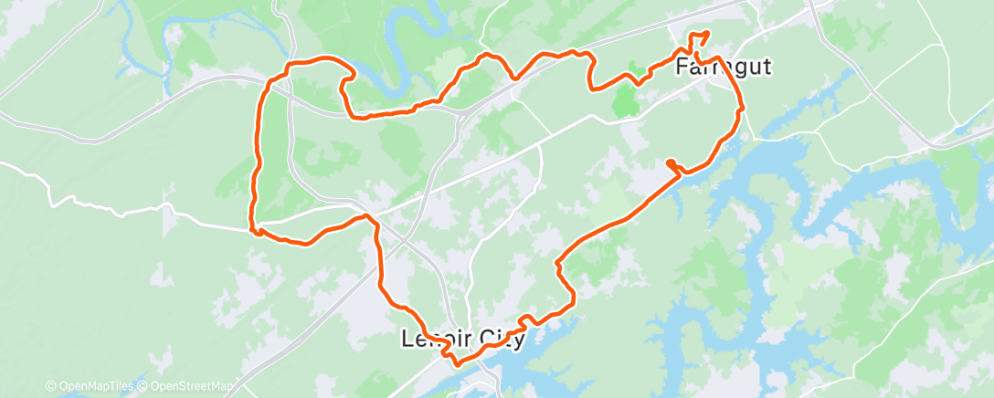 Map of the activity, Afternoon Ride