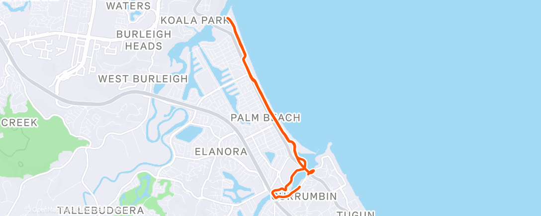 Map of the activity, Morning Run