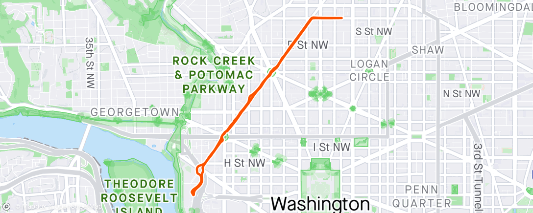 Map of the activity, Afternoon Run