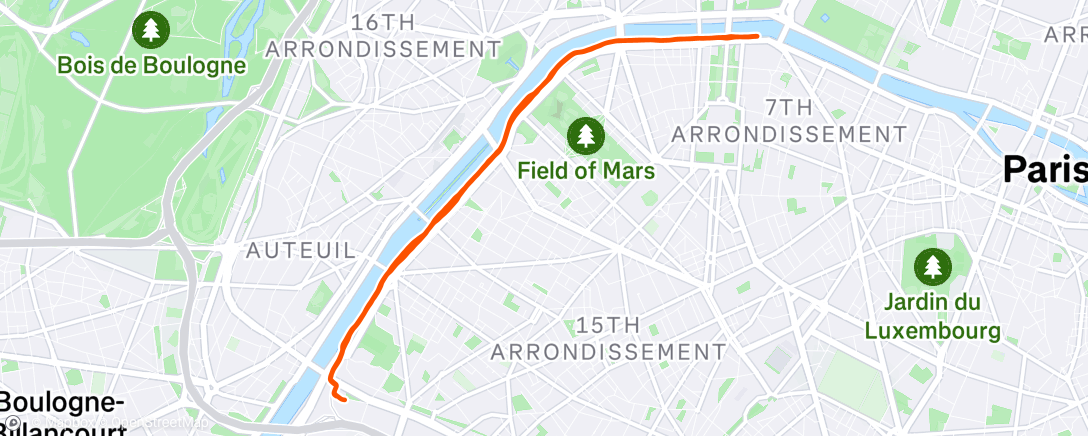 Map of the activity, Lunch Run