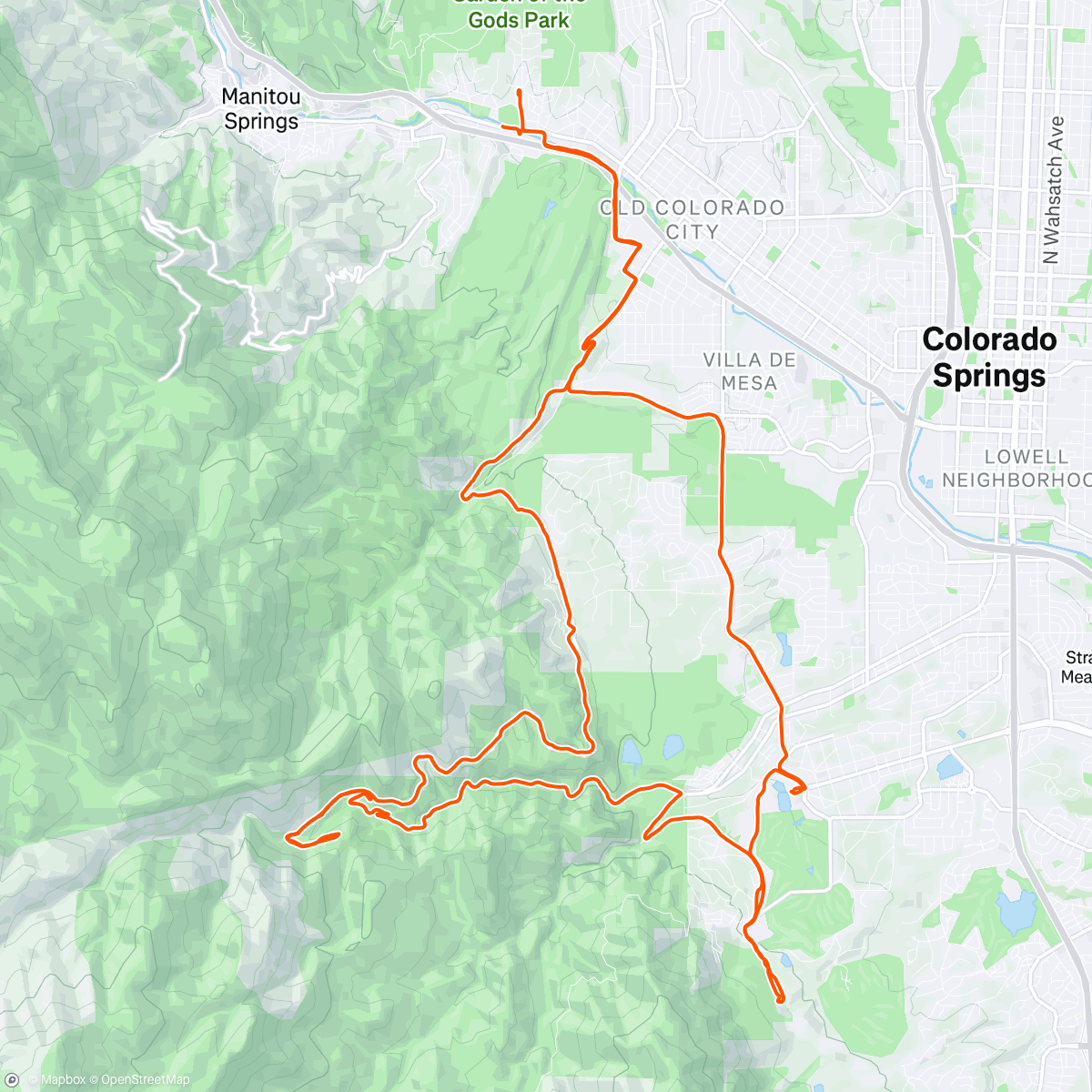 Mappa dell'attività Mountain Ebike to Gold Camp, Zoo and Broadmoor with Beth