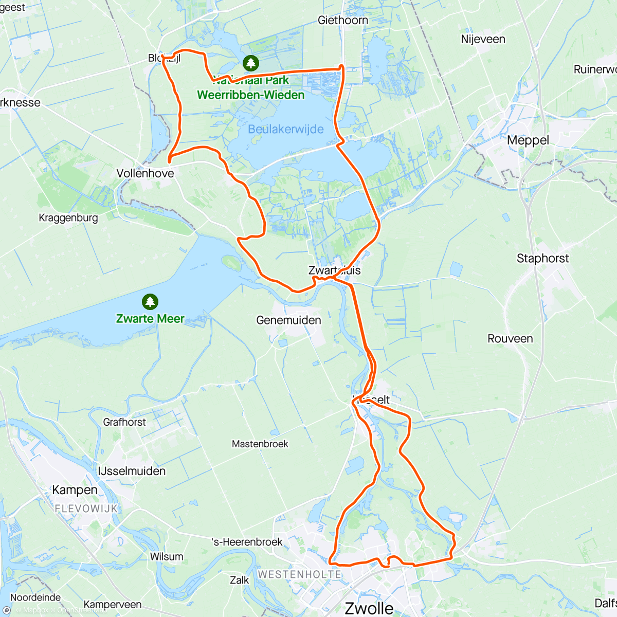 Map of the activity, Rondje Wieden met Christine