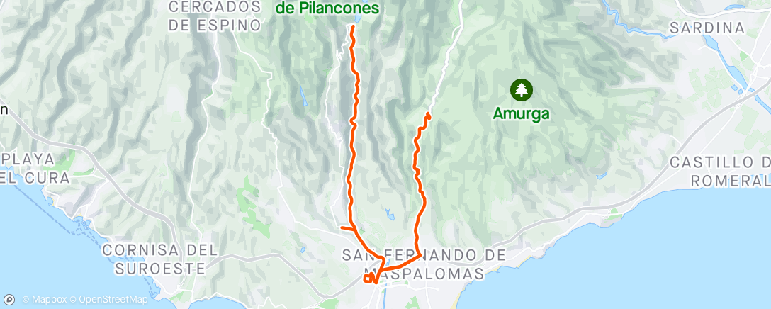 Map of the activity, Mirador de Fataga x 3