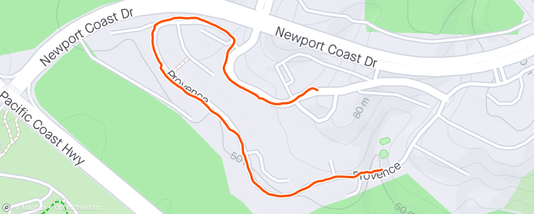 Map of the activity, Short morning walk before breakfast