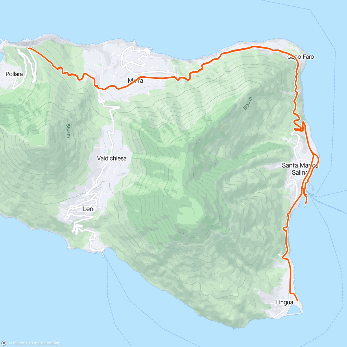 Карта физической активности (Sicily Day 1 - Salina with a side of Stromboli 😂)
