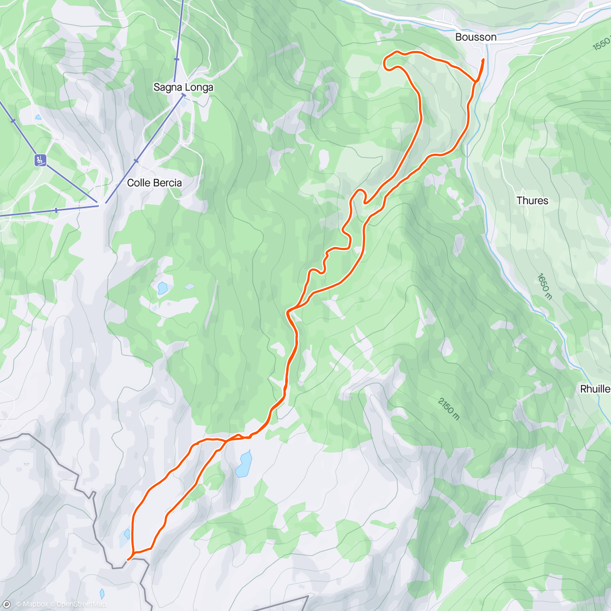 Mapa da atividade, Capanna Mautino, Poggio dei Carabinieri