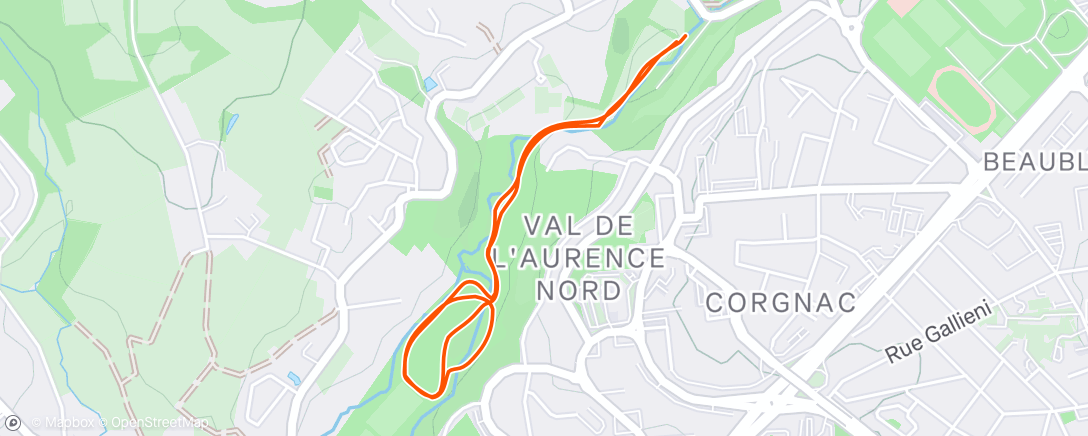 Map of the activity, Afternoon Run