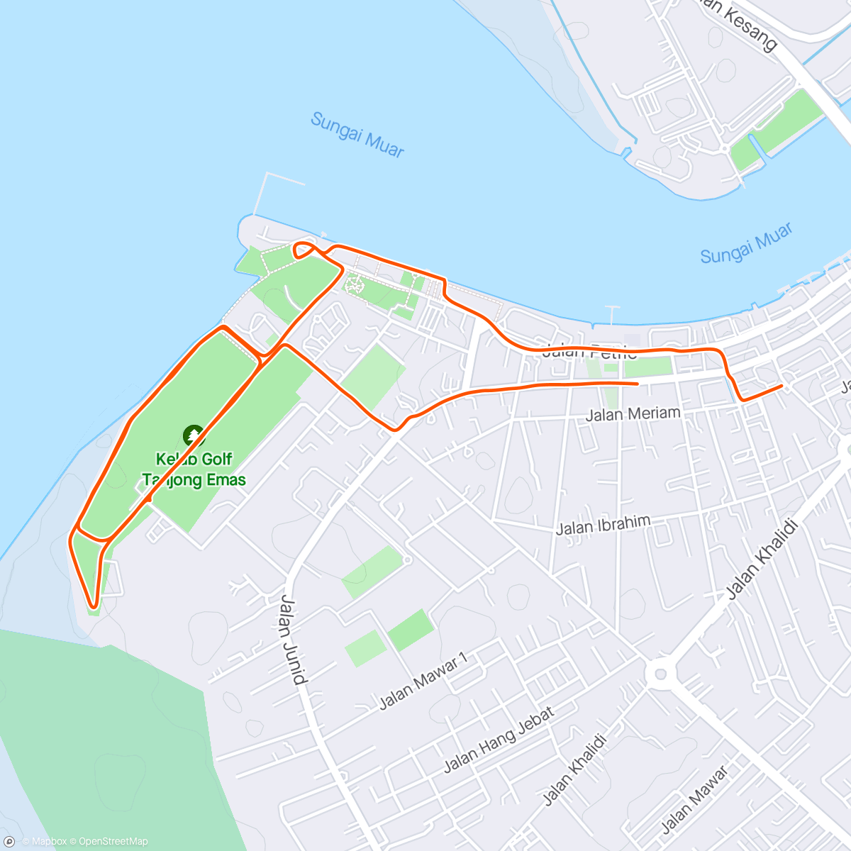 Map of the activity, Muar Afternoon Run