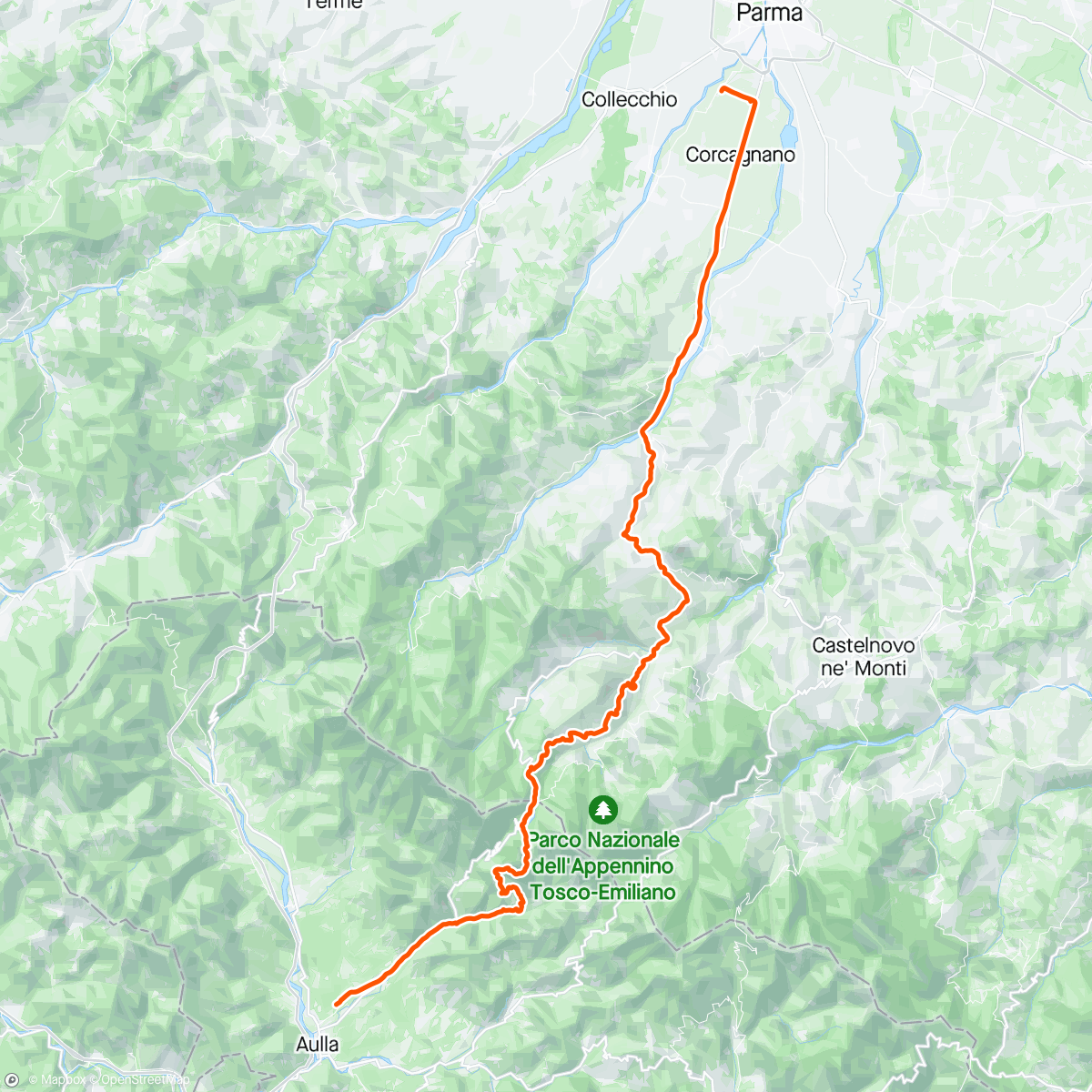 Map of the activity, Horská etapa do Parmy, Passo del Giogo - Lagastrello