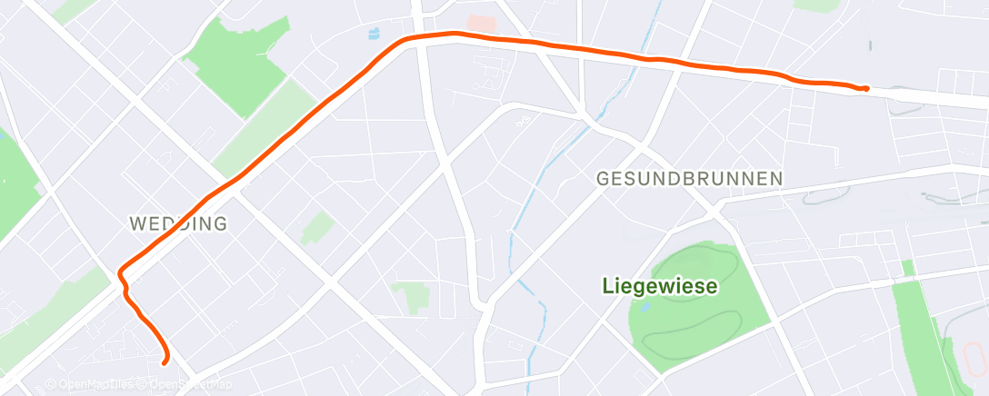 Map of the activity, Lauf am Morgen