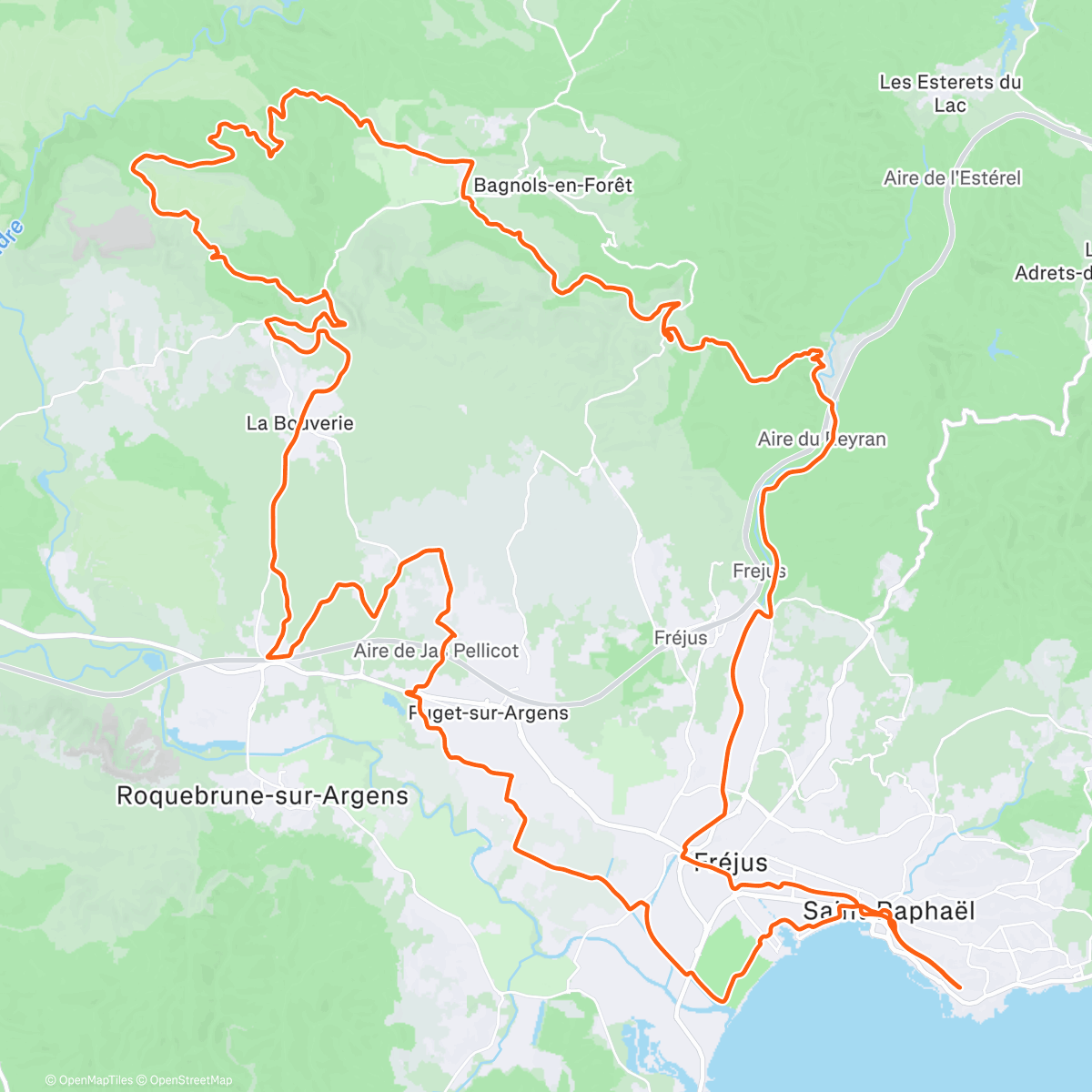 Map of the activity, Superbe parcours Gravel 😍🚴☀️par la Pierre du Coucou 🐦 et la forêt de Colle Rousse 🌲🌳