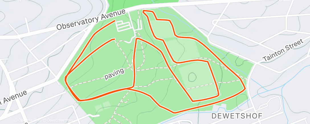 Map of the activity, ParkRun