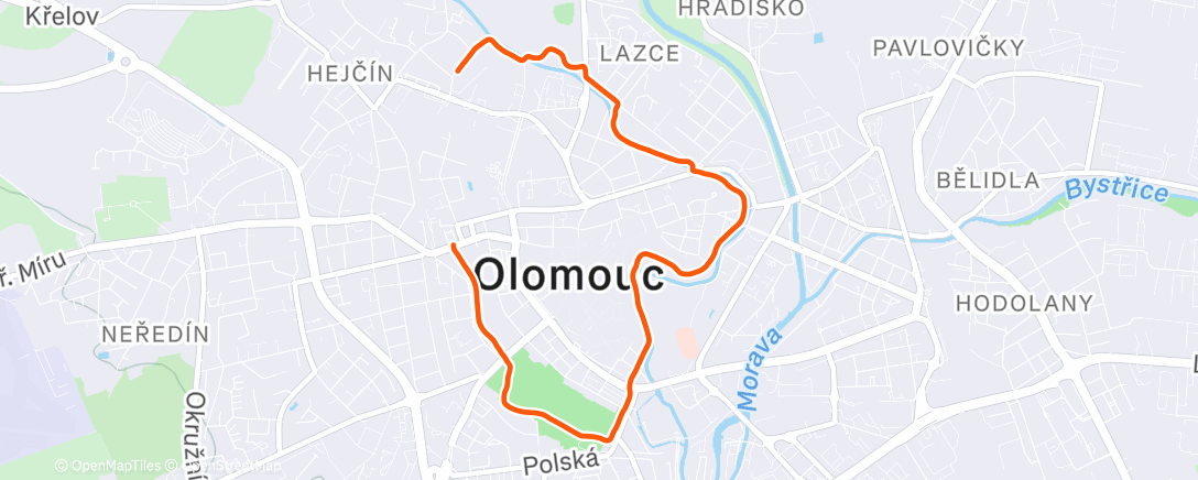 Map of the activity, Vánoční běh s Magdalenkou 🎄