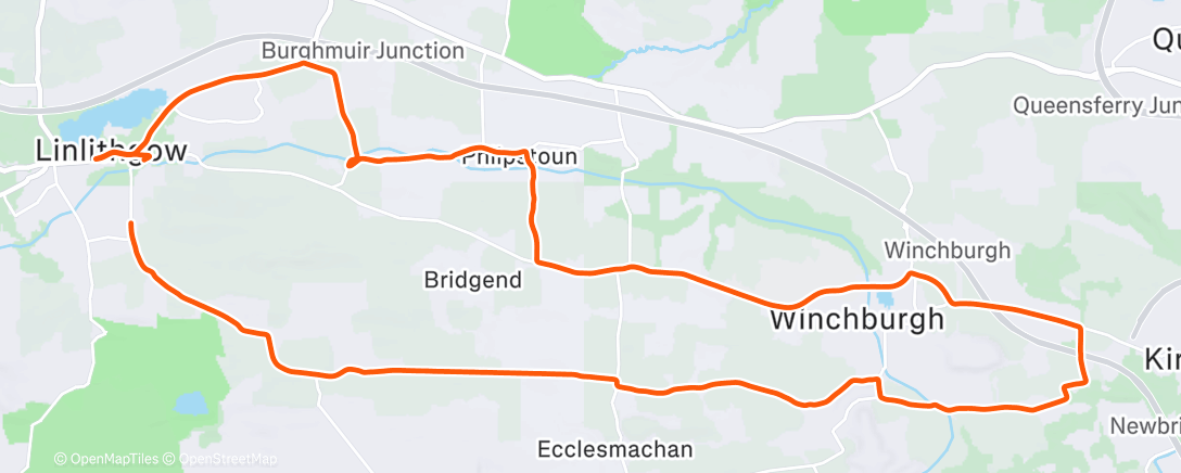 Map of the activity, Lunch Ride